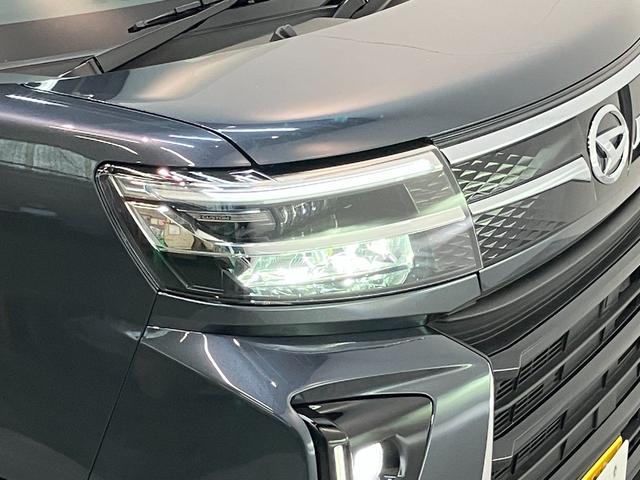 タントカスタムＸ　コーナーセンサー　シートヒーター　届出済未使用車衝突被害軽減ブレーキ　コーナーセンサー　バックカメラ（ナビ装着時用）　両側電動スライドドア　前席シートヒーター　電動パーキングブレーキ　ＬＥＤ　オートライト　オートエアコン　スマートキー　エコアイドル（滋賀県）の中古車