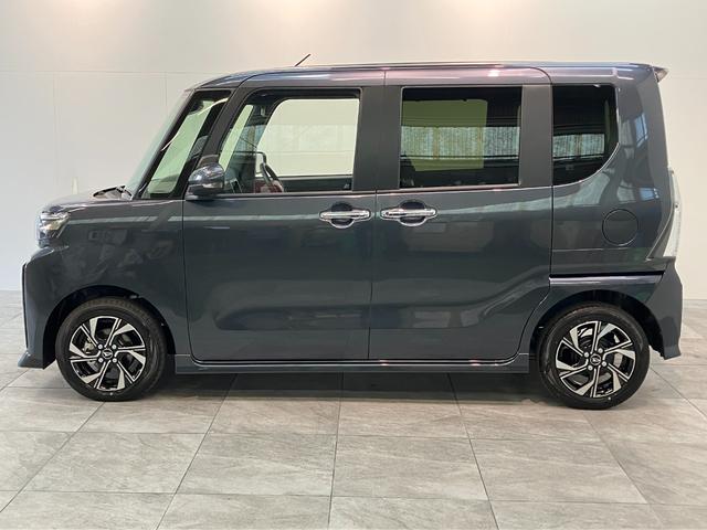 タントカスタムＸ　コーナーセンサー　シートヒーター　届出済未使用車衝突被害軽減ブレーキ　コーナーセンサー　バックカメラ（ナビ装着時用）　両側電動スライドドア　前席シートヒーター　電動パーキングブレーキ　ＬＥＤ　オートライト　オートエアコン　スマートキー　エコアイドル（滋賀県）の中古車