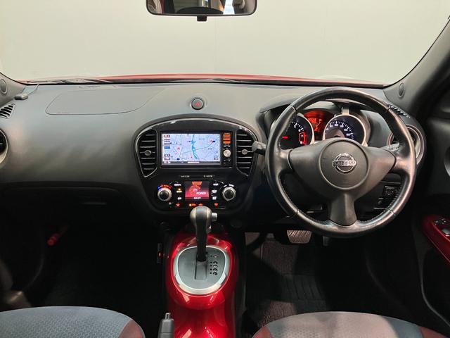 ジューク１５ＲＸ　タイプＶ　フルセグナビ　バックカメラ　車検整備付フルセグナビ　バックカメラ　ＥＴＣ　ＵＳＢ　オートライト　オートエアコン　電動格納式ミラー　スマートキー　エコアイドル（滋賀県）の中古車