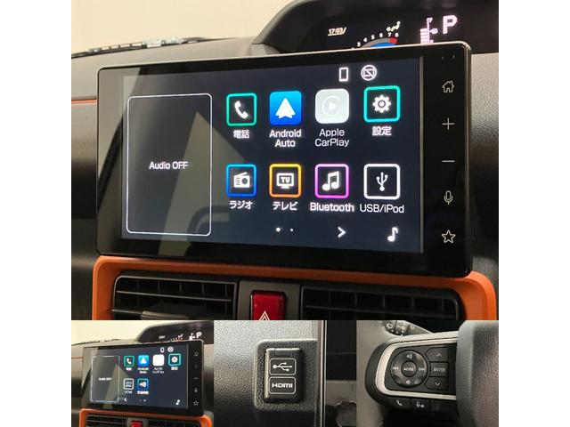 タントファンクロスターボ　ディスプレイオーディオ　届出済未使用車衝突被害軽減ブレーキ　コーナーセンサー　９型ディスプレイオーディオ　フルセグ　Ｂｌｕｅｔｏｏｔｈ　ＵＳＢ　バックカメラ　両側電動スライドドア　前席シートヒーター　ＬＥＤ　スマートキー　エコアイドル（滋賀県）の中古車