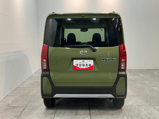 タントファンクロスターボ　ディスプレイオーディオ　届出済未使用車衝突被害軽減ブレーキ　コーナーセンサー　９型ディスプレイオーディオ　フルセグ　Ｂｌｕｅｔｏｏｔｈ　ＵＳＢ　バックカメラ　両側電動スライドドア　前席シートヒーター　ＬＥＤ　スマートキー　エコアイドル（滋賀県）の中古車