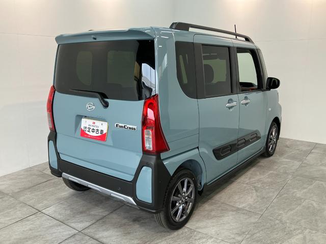 タントファンクロス　９型ディスプレイオーディオ　届出済未使用車衝突被害軽減ブレーキ　コーナーセンサー　９型ディスプレイオーディオ　フルセグ　Ｂｌｕｅｔｏｏｔｈ　ＵＳＢ　バックカメラ　両側電動スライドドア　前席シートヒーター　ＬＥＤ　スマートキー　エコアイドル（滋賀県）の中古車