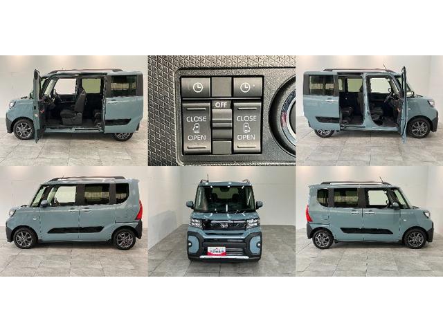 タントファンクロス　９型ディスプレイオーディオ　届出済未使用車衝突被害軽減ブレーキ　コーナーセンサー　９型ディスプレイオーディオ　フルセグ　Ｂｌｕｅｔｏｏｔｈ　ＵＳＢ　バックカメラ　両側電動スライドドア　前席シートヒーター　ＬＥＤ　スマートキー　エコアイドル（滋賀県）の中古車