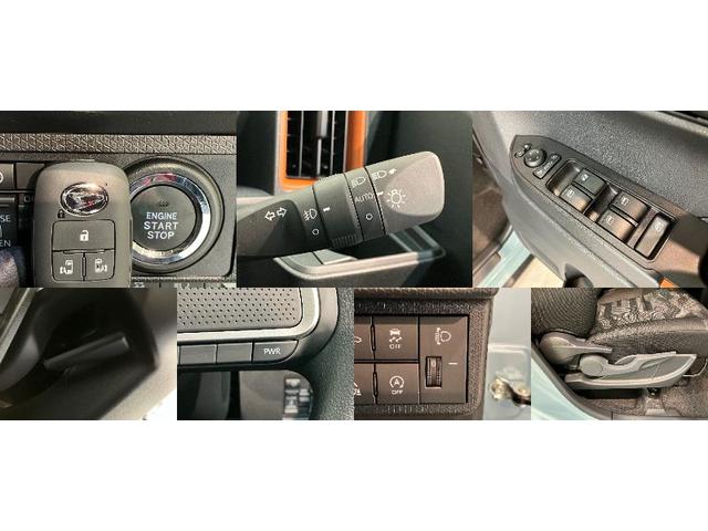 タントファンクロス　９型ディスプレイオーディオ　届出済未使用車衝突被害軽減ブレーキ　コーナーセンサー　９型ディスプレイオーディオ　フルセグ　Ｂｌｕｅｔｏｏｔｈ　ＵＳＢ　バックカメラ　両側電動スライドドア　前席シートヒーター　ＬＥＤ　スマートキー　エコアイドル（滋賀県）の中古車