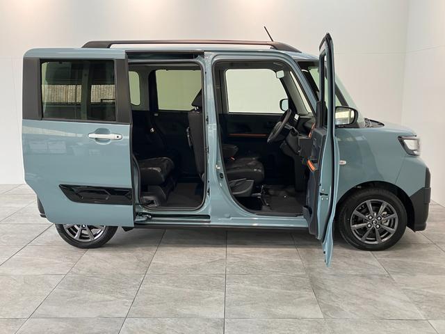 タントファンクロス　９型ディスプレイオーディオ　届出済未使用車衝突被害軽減ブレーキ　コーナーセンサー　９型ディスプレイオーディオ　フルセグ　Ｂｌｕｅｔｏｏｔｈ　ＵＳＢ　バックカメラ　両側電動スライドドア　前席シートヒーター　ＬＥＤ　スマートキー　エコアイドル（滋賀県）の中古車