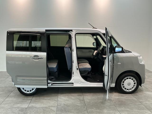 ムーヴキャンバスストライプスＧターボ　９型ディスプレイオーディオ　クルコン衝突被害軽減ブレーキ　コーナーセンサー　９型ディスプレイオーディオ　フルセグ　Ｂｌｕｅｔｏｏｔｈ　ＵＳＢ　バックカメラ　両側電動スライドドア　シートヒーター　電動パーキングブレーキ　レーダークルコン（滋賀県）の中古車