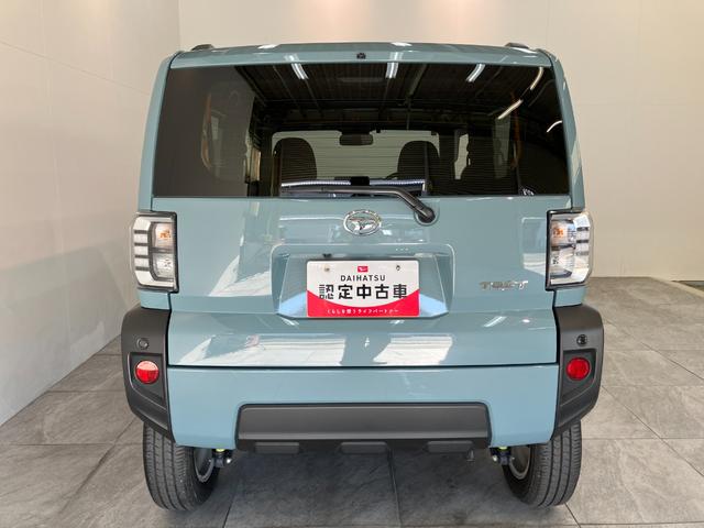 タフトＧ　４ＷＤ　コーナーセンサー　レーダークルーズコントロール衝突被害軽減ブレーキ　コーナーセンサー　ＣＤステレオ　バックカメラ（ナビ装着時用）　前席シートヒーター　クルーズコントロール　電動パーキング　ＬＥＤ　オートライト　オートエアコン　スマートキー（滋賀県）の中古車