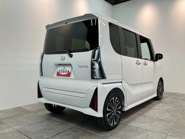 タントカスタムＲＳ　ターボ　コーナーセンサー　届出済未使用車衝突被害軽減ブレーキ　コーナーセンサー　バックカメラ（ナビ装着時用）　両側電動スライドドア　前席シートヒーター　電動パーキングブレーキ　ＬＥＤ　オートライト　オートエアコン　スマートキー　エコアイドル（滋賀県）の中古車