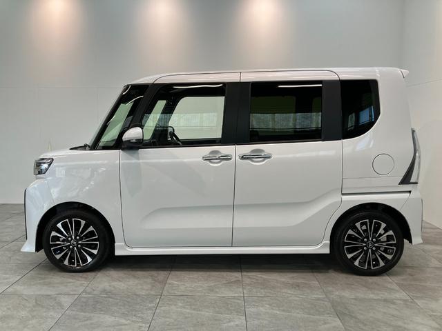 タントカスタムＲＳ　ターボ　コーナーセンサー　届出済未使用車衝突被害軽減ブレーキ　コーナーセンサー　バックカメラ（ナビ装着時用）　両側電動スライドドア　前席シートヒーター　電動パーキングブレーキ　ＬＥＤ　オートライト　オートエアコン　スマートキー　エコアイドル（滋賀県）の中古車