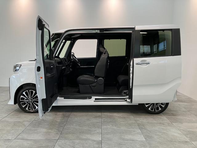 タントカスタムＲＳ　ターボ　コーナーセンサー　届出済未使用車衝突被害軽減ブレーキ　コーナーセンサー　バックカメラ（ナビ装着時用）　両側電動スライドドア　前席シートヒーター　電動パーキングブレーキ　ＬＥＤ　オートライト　オートエアコン　スマートキー　エコアイドル（滋賀県）の中古車