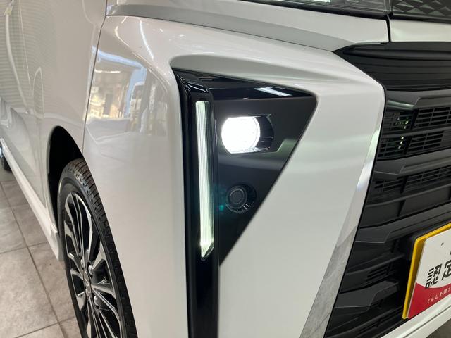 タントカスタムＲＳ　ターボ　コーナーセンサー　届出済未使用車衝突被害軽減ブレーキ　コーナーセンサー　バックカメラ（ナビ装着時用）　両側電動スライドドア　前席シートヒーター　電動パーキングブレーキ　ＬＥＤ　オートライト　オートエアコン　スマートキー　エコアイドル（滋賀県）の中古車