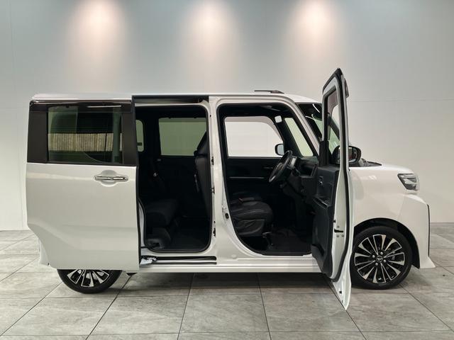 タントカスタムＲＳ　８型フルセグナビ　バックカメラ　車検整備付衝突被害軽減ブレーキ　コーナーセンサー　ターボ　８型フルセグナビ　Ｂｌｕｅｔｏｏｔｈ　ＤＶＤ再生　ＵＳＢ　バックカメラ　ＴＶコントロール　両側電動スライドドア　前席シートヒーター　ＬＥＤ　クルコン（滋賀県）の中古車