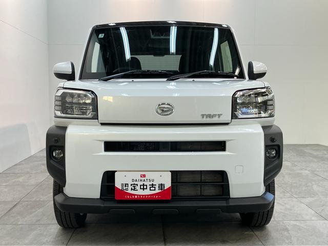 タフトG コーナーセンサー シートヒーター クルーズコントロール衝突被害軽減ブレーキ コーナーセンサー バックカメラ(ナビ装着時用) 前席シートヒーター 電動パーキング スカイフィールトップ LED レーダークルーズコントロール スマートキー エコアイドル(滋賀県)の中古車