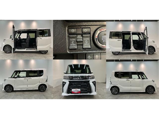 タントカスタムＲＳ　９型ディスプレイオーディオ　届出済未使用車衝突被害軽減ブレーキ　コーナーセンサー　９型ディスプレイオーディオ　フルセグ　Ｂｌｕｅｔｏｏｔｈ　ＵＳＢ　バックカメラ　両側電動スライドドア　前席シートヒーター　ＬＥＤ　スマートキー　電動パーキング（滋賀県）の中古車