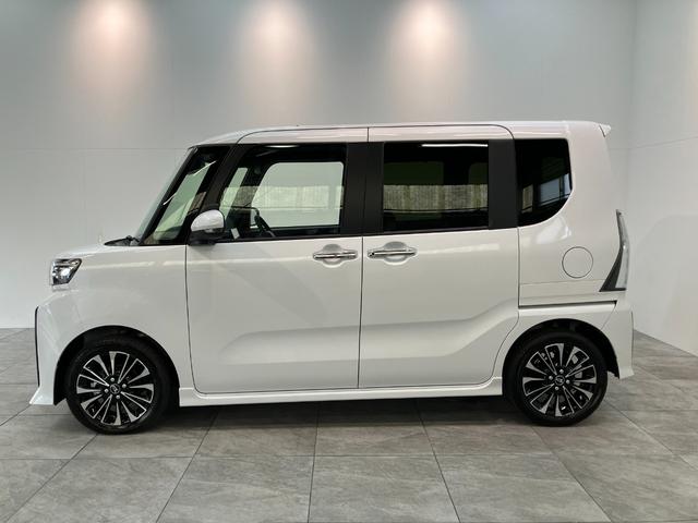 タントカスタムＲＳ　９型ディスプレイオーディオ　届出済未使用車衝突被害軽減ブレーキ　コーナーセンサー　９型ディスプレイオーディオ　フルセグ　Ｂｌｕｅｔｏｏｔｈ　ＵＳＢ　バックカメラ　両側電動スライドドア　前席シートヒーター　ＬＥＤ　スマートキー　電動パーキング（滋賀県）の中古車