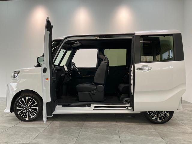 タントカスタムＲＳ　９型ディスプレイオーディオ　届出済未使用車衝突被害軽減ブレーキ　コーナーセンサー　９型ディスプレイオーディオ　フルセグ　Ｂｌｕｅｔｏｏｔｈ　ＵＳＢ　バックカメラ　両側電動スライドドア　前席シートヒーター　ＬＥＤ　スマートキー　電動パーキング（滋賀県）の中古車