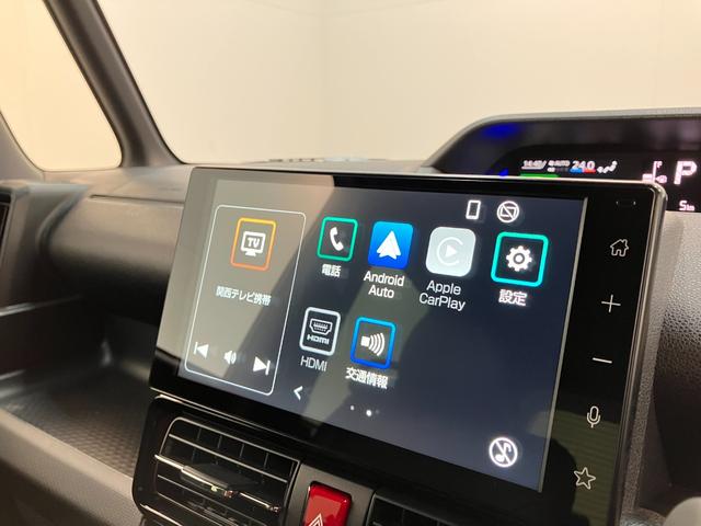 タントカスタムＲＳ　９型ディスプレイオーディオ　届出済未使用車衝突被害軽減ブレーキ　コーナーセンサー　９型ディスプレイオーディオ　フルセグ　Ｂｌｕｅｔｏｏｔｈ　ＵＳＢ　バックカメラ　両側電動スライドドア　前席シートヒーター　ＬＥＤ　スマートキー　電動パーキング（滋賀県）の中古車