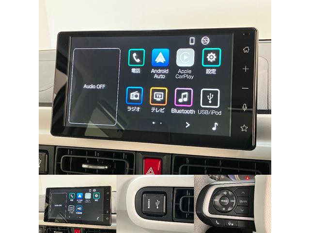 ムーヴキャンバスストライプスＧ　４ＷＤ　９型ディスプレイオーディオ　Ｂカメラ衝突被害軽減ブレーキ　コーナーセンサー　９型ディスプレイオーディオ　フルセグ　Ｂｌｕｅｔｏｏｔｈ　ＵＳＢ　バックカメラ　両側電動スライドドア　前席シートヒーター　ＬＥＤ　オートライト　フルタイム４ＷＤ（滋賀県）の中古車