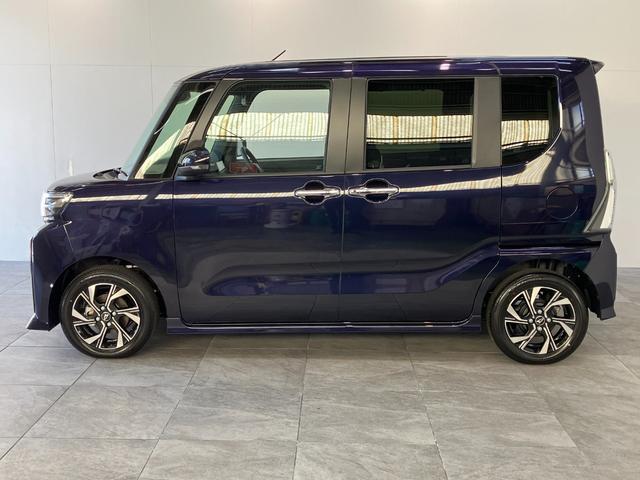 タントカスタムX 9型ディスプレイオーディオ 届出済未使用車衝突被害軽減ブレーキ コーナーセンサー 9型ディスプレイオーディオ フルセグ Bluetooth USB バックカメラ 両側電動スライドドア 前席シートヒーター LED スマートキー エコアイドル(滋賀県)の中古車