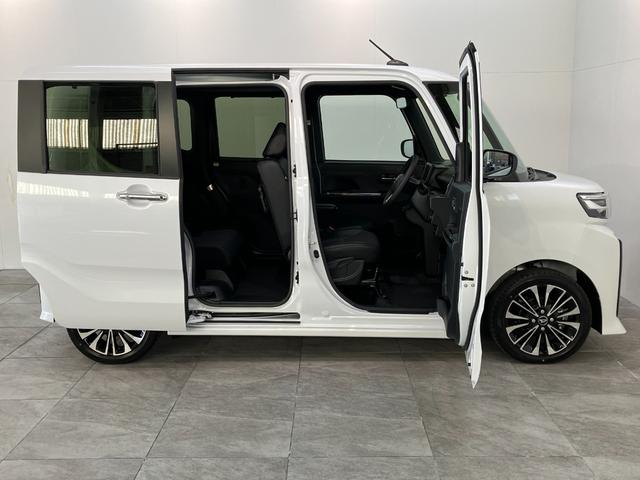 タントカスタムＲＳ　両側パワスラ　コーナーセンサー　届出済未使用車衝突被害軽減ブレーキ　コーナーセンサー　ターボ　バックカメラ（ナビ装着時用）　両側電動スライドドア　前席シートヒーター　電動パーキングブレーキ　ＬＥＤ　オートライト　オートエアコン　スマートキー（滋賀県）の中古車