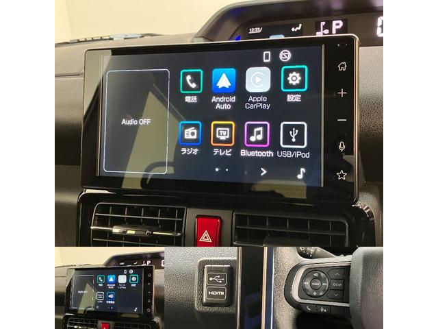 タントカスタムX 9型ディスプレイオーディオ 届出済未使用車衝突被害軽減ブレーキ コーナーセンサー 9型ディスプレイオーディオ フルセグ Bluetooth USB バックカメラ 両側電動スライドドア 前席シートヒーター LED スマートキー エコアイドル(滋賀県)の中古車