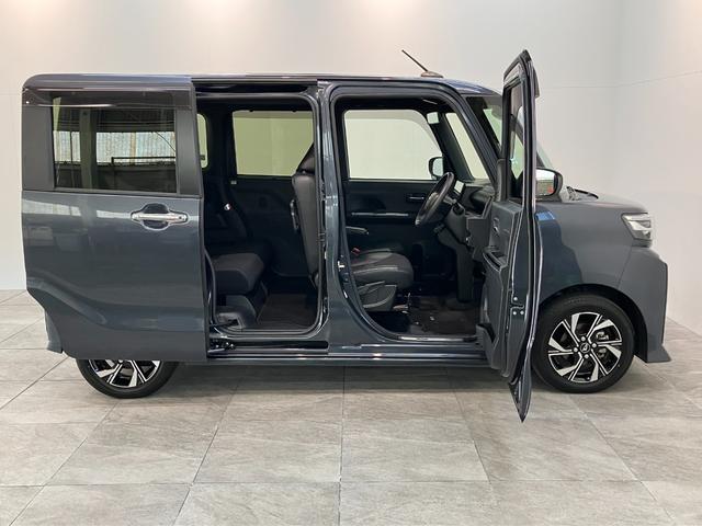 タントカスタムＸ　９型ディスプレイオーディオ　パーキングアシスト衝突被害軽減ブレーキ　コーナーセンサー　９型ディスプレイオーディオ　フルセグ　Ｂｌｕｅｔｏｏｔｈ　ＵＳＢ　パノラマカメラ　前後ドラレコ　駐車支援機能　両側電動スライドドア　前席シートヒーター　クルコン（滋賀県）の中古車