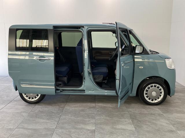 ムーヴキャンバスセオリーG 10型ナビ パノラマカメラ 届出済未使用車衝突被害軽減ブレーキ 10型フルセグナビ パノラマカメラ DVD再生 Bluetooth USB 前後ドラレコ 両側電動スライドドア LED シートヒーター オートライト オートエアコン エコアイドル(滋賀県)の中古車