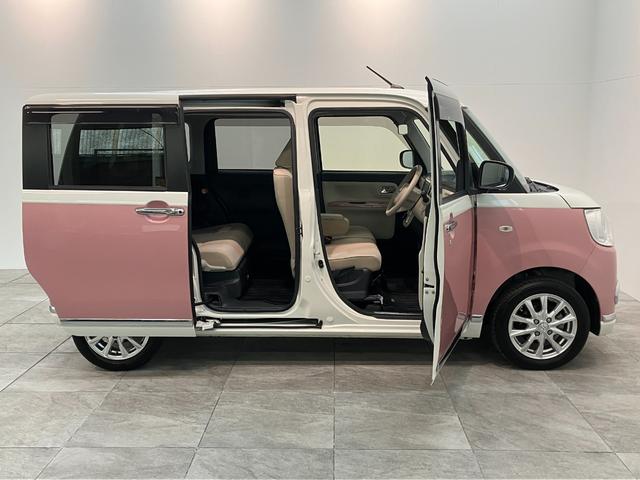 ムーヴキャンバスＧメイクアップＶＳ　ＳＡ３　８型ナビ　パノラマカメラ衝突被害軽減ブレーキ　８型フルセグナビ　パノラマカメラ　ＤＶＤ　Ｂｌｕｅｔｏｏｔｈ　ＵＳＢ　前後ドラレコ　ＥＴＣ　両側電動スライドドア　ＬＥＤヘッドライト　オートライト　オートエアコン　エコアイドル（滋賀県）の中古車