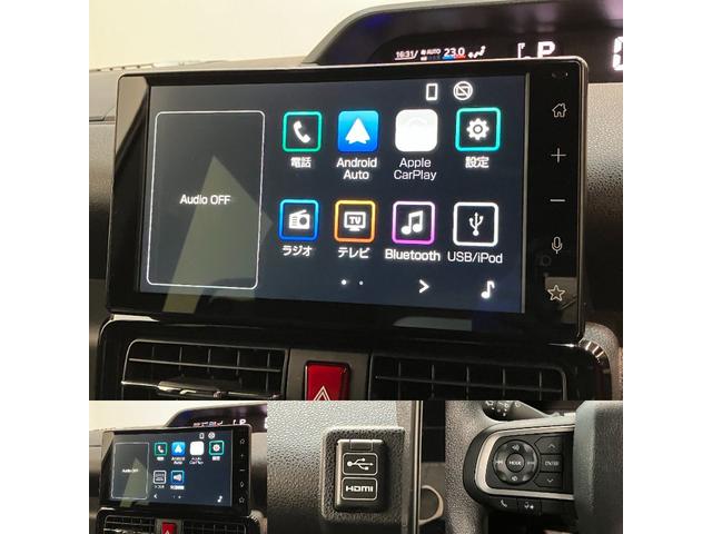 タントカスタムX 9型ディスプレイオーディオ 届出済未使用車衝突被害軽減ブレーキ コーナーセンサー 9型ディスプレイオーディオ フルセグ Bluetooth USB バックカメラ 両側電動スライドドア 前席シートヒーター LED スマートキー エコアイドル(滋賀県)の中古車