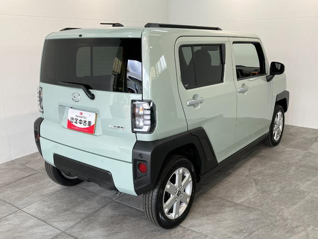 タフトＧ　レーダークルーズコントロール　届出済未使用車衝突被害軽減ブレーキ　コーナーセンサー　バックカメラ（ナビ装着時用）　前席シートヒーター　電動パーキング　スカイフィールトップ　ＬＥＤ　オートライト　オートエアコン　スマートキー　エコアイドル（滋賀県）の中古車