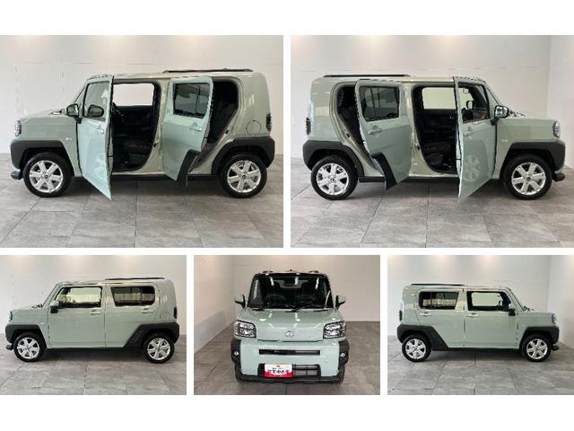 タフトＧ　レーダークルーズコントロール　届出済未使用車衝突被害軽減ブレーキ　コーナーセンサー　バックカメラ（ナビ装着時用）　前席シートヒーター　電動パーキング　スカイフィールトップ　ＬＥＤ　オートライト　オートエアコン　スマートキー　エコアイドル（滋賀県）の中古車