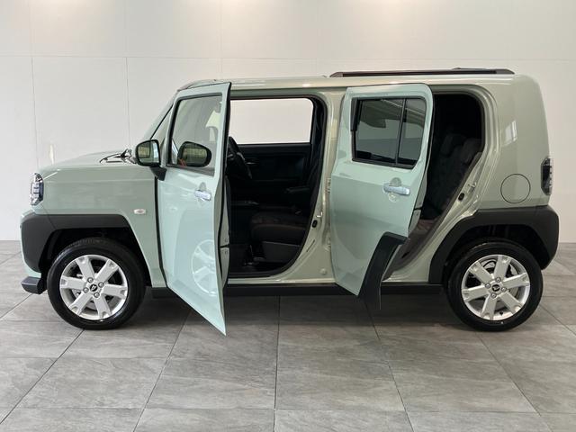 タフトＧ　レーダークルーズコントロール　届出済未使用車衝突被害軽減ブレーキ　コーナーセンサー　バックカメラ（ナビ装着時用）　前席シートヒーター　電動パーキング　スカイフィールトップ　ＬＥＤ　オートライト　オートエアコン　スマートキー　エコアイドル（滋賀県）の中古車