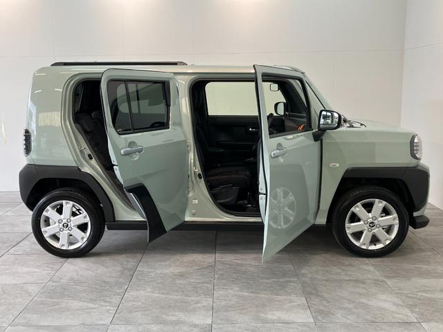 タフトＧ　レーダークルーズコントロール　届出済未使用車衝突被害軽減ブレーキ　コーナーセンサー　バックカメラ（ナビ装着時用）　前席シートヒーター　電動パーキング　スカイフィールトップ　ＬＥＤ　オートライト　オートエアコン　スマートキー　エコアイドル（滋賀県）の中古車