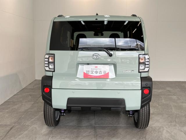 タフトＧ　レーダークルーズコントロール　届出済未使用車衝突被害軽減ブレーキ　コーナーセンサー　バックカメラ（ナビ装着時用）　前席シートヒーター　電動パーキング　スカイフィールトップ　ＬＥＤ　オートライト　オートエアコン　スマートキー　エコアイドル（滋賀県）の中古車