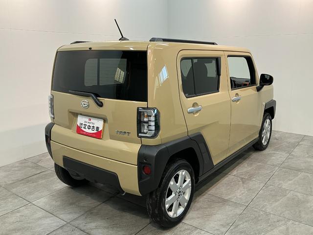 タフトＧ　コーナーセンサー　クルーズコントロール　届出済未使用車衝突被害軽減ブレーキ　コーナーセンサー　バックカメラ（ナビ装着時用）　前席シートヒーター　電動パーキング　スカイフィールトップ　ＬＥＤ　レーダークルーズコントロール　スマートキー　エコアイドル（滋賀県）の中古車