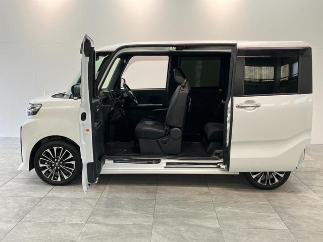 タントカスタムＲＳ　両側電動スライドドア　レーダークルコン衝突被害軽減ブレーキ　コーナーセンサー　パノラマカメラ（ナビ装着時用）　両側電動スライドドア　前席シートヒーター　電動パーキングブレーキ　ＬＥＤ　オートライト　オートエアコン　クルーズコントロール（滋賀県）の中古車