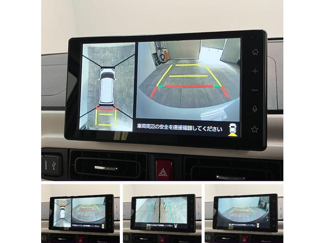 ムーヴキャンバスストライプスＧ　駐車支援システム　９型Ｄ．Ａ　届出済未使用車衝突被害軽減ブレーキ　コーナーセンサー　９型ディスプレイオーディオ　フルセグ　Ｂｌｕｅｔｏｏｔｈ　ＵＳＢ　パノラマカメラ　駐車支援システム　両側電動スライドドア　前席シートヒーター　ＬＥＤ（滋賀県）の中古車