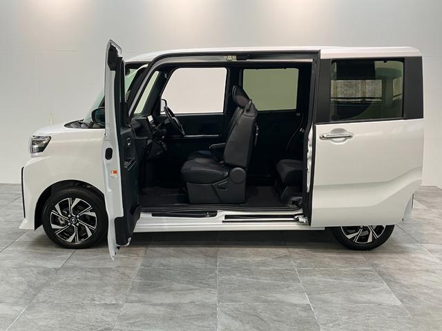 タントカスタムＸ　９型ディスプレイオーディオ　届出済未使用車衝突被害軽減ブレーキ　コーナーセンサー　９型ディスプレイオーディオ　フルセグ　Ｂｌｕｅｔｏｏｔｈ　ＵＳＢ　バックカメラ　両側電動スライドドア　前席シートヒーター　ＬＥＤ　スマートキー　エコアイドル（滋賀県）の中古車