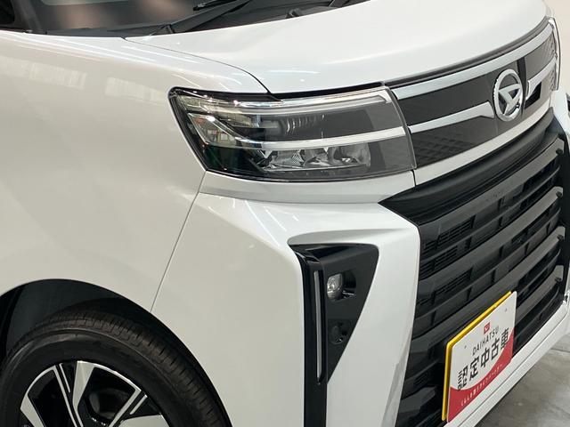 タントカスタムＸ　９型ディスプレイオーディオ　届出済未使用車衝突被害軽減ブレーキ　コーナーセンサー　９型ディスプレイオーディオ　フルセグ　Ｂｌｕｅｔｏｏｔｈ　ＵＳＢ　バックカメラ　両側電動スライドドア　前席シートヒーター　ＬＥＤ　スマートキー　エコアイドル（滋賀県）の中古車