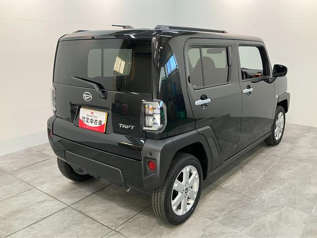 タフトＧ　前席シートヒーター　クルーズコントロール　届出済未使用車衝突被害軽減ブレーキ　コーナーセンサー　バックカメラ（ナビ装着時用）　前席シートヒーター　電動パーキング　ＬＥＤ　オートライト　オートエアコン　スマートキー　レーダークルーズコントロール（滋賀県）の中古車