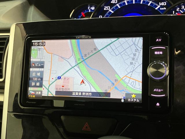 タントカスタムＸトップエディションＳＡ３　フルセグナビ　Ｂカメラ衝突被害軽減ブレーキ　フルセグナビ　Ｂｌｕｅｔｏｏｔｈ　ＤＶＤ再生　バックカメラ　ＥＴＣ　左側電動スライドドア　運転席シートヒーター　ＬＥＤ　オートライト　オートエアコン　スマートキー　エコアイドル（滋賀県）の中古車