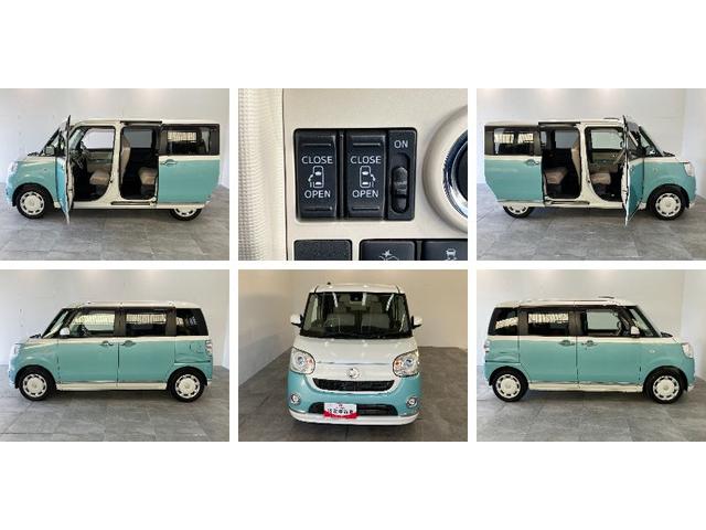 ムーヴキャンバスＧメイクアップＳＡ２　フルセグナビ　Ｐカメラ　両側パワスラ衝突被害軽減ブレーキ　フルセグナビ　パノラマカメラ　ＤＶＤ再生　Ｂｌｕｅｔｏｏｔｈ　ＵＳＢ　両側電動スライドドア　ＬＥＤヘッドライト　オートライト　オートエアコン　電動格納式ミラー　エコアイドル（滋賀県）の中古車