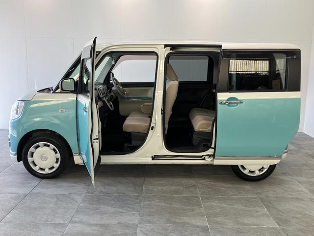 ムーヴキャンバスＧメイクアップＳＡ２　フルセグナビ　Ｐカメラ　両側パワスラ衝突被害軽減ブレーキ　フルセグナビ　パノラマカメラ　ＤＶＤ再生　Ｂｌｕｅｔｏｏｔｈ　ＵＳＢ　両側電動スライドドア　ＬＥＤヘッドライト　オートライト　オートエアコン　電動格納式ミラー　エコアイドル（滋賀県）の中古車