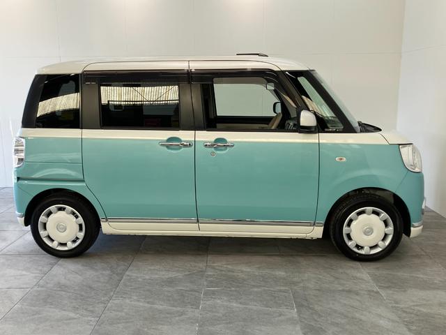 ムーヴキャンバスＧメイクアップＳＡ２　フルセグナビ　Ｐカメラ　両側パワスラ衝突被害軽減ブレーキ　フルセグナビ　パノラマカメラ　ＤＶＤ再生　Ｂｌｕｅｔｏｏｔｈ　ＵＳＢ　両側電動スライドドア　ＬＥＤヘッドライト　オートライト　オートエアコン　電動格納式ミラー　エコアイドル（滋賀県）の中古車