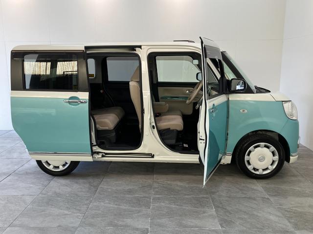 ムーヴキャンバスＧメイクアップＳＡ２　フルセグナビ　Ｐカメラ　両側パワスラ衝突被害軽減ブレーキ　フルセグナビ　パノラマカメラ　ＤＶＤ再生　Ｂｌｕｅｔｏｏｔｈ　ＵＳＢ　両側電動スライドドア　ＬＥＤヘッドライト　オートライト　オートエアコン　電動格納式ミラー　エコアイドル（滋賀県）の中古車