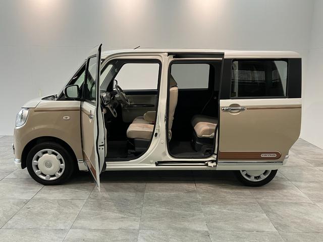 ムーヴキャンバスＧメイクアップＶＳ　ＳＡ３　８型ナビ　Ｐカメラ　前後ドラレコ衝突被害軽減ブレーキ　８型フルセグナビ　パノラマカメラ　ＤＶＤ再生　Ｂｌｕｅｔｏｏｔｈ　ＵＳＢ　前後ドラレコ　ＥＴＣ　両側電動スライドドア　ＬＥＤ　オートライト　オートエアコン　シートヒーター（滋賀県）の中古車