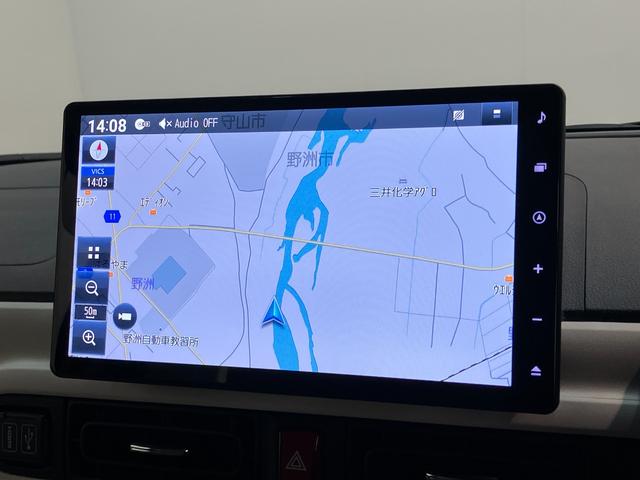 ムーヴキャンバスストライプスＧターボ　１０型ナビ　バックカメラ　前後ドラレコ衝突被害軽減ブレーキ　コーナーセンサー　１０型フルセグナビ　Ｂカメラ　ＤＶＤ　Ｂｌｕｅｔｏｏｔｈ　ＵＳＢ　ドラレコ　ＥＴＣ　前席シートヒーター　両側電動スライド　ＬＥＤ　レーダークルーズコントロール（滋賀県）の中古車