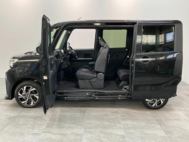 タントカスタムＸ　９型ディスプレイオーディオ　届出済未使用車衝突被害軽減ブレーキ　コーナーセンサー　９型ディスプレイオーディオ　フルセグ　Ｂｌｕｅｔｏｏｔｈ　ＵＳＢ　バックカメラ　両側電動スライドドア　前席シートヒーター　ＬＥＤ　スマートキー　エコアイドル（滋賀県）の中古車