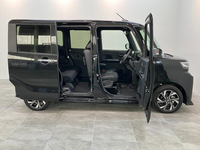 タントカスタムＸ　９型ディスプレイオーディオ　届出済未使用車衝突被害軽減ブレーキ　コーナーセンサー　９型ディスプレイオーディオ　フルセグ　Ｂｌｕｅｔｏｏｔｈ　ＵＳＢ　バックカメラ　両側電動スライドドア　前席シートヒーター　ＬＥＤ　スマートキー　エコアイドル（滋賀県）の中古車