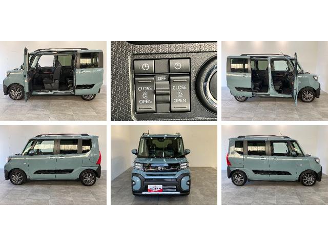 タントファンクロス　９型ディスプレイオーディオ　届出済未使用車衝突被害軽減ブレーキ　コーナーセンサー　９型ディスプレイオーディオ　フルセグ　Ｂｌｕｅｔｏｏｔｈ　ＵＳＢ　バックカメラ　両側電動スライドドア　前席シートヒーター　ＬＥＤ　スマートキー　エコアイドル（滋賀県）の中古車